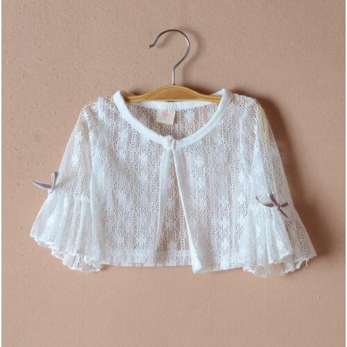 Girls Cardigans Sweater Jacket Kids White Girl Coat For 1 2 3 4 5 6 7 8 9 Years Old Outcoat Shawl 2021 Girls Clothing RKC195003