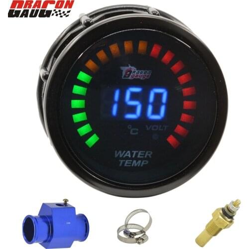 Dragon gauge 52mm(2INCH) Sunglasses LED digital Car motive water temp gauge and volt gauge water temperature meter