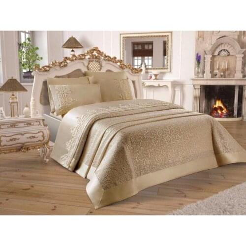 Diana French Laced/Guipure Double Pique Set -Bedspread/Bed Cover- Pique- Embroidered Pillowcases-Color Options