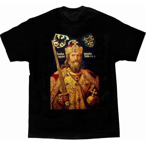 Carolus Magnus Emperor Karl The Great. Charles I Portrait T-Shirt. Summer Cotton O-Neck Short Sleeve Mens T Shirt New S-3XL