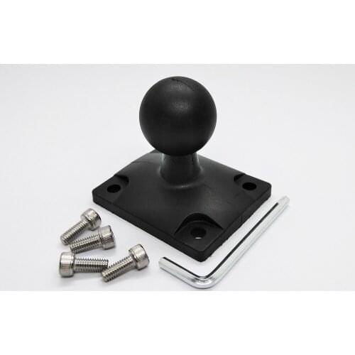 Square Base 1 inch Ball & Mounting Hardware with Standard Universal AMPs Hole Pattern and 4 Screws and Installation Wrench