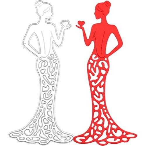 Julyarts Girl Dress Heart Metal Dies Fustelle Tools For Decoration Album Cards Paper Craft DIY Scrapbooking Making Template