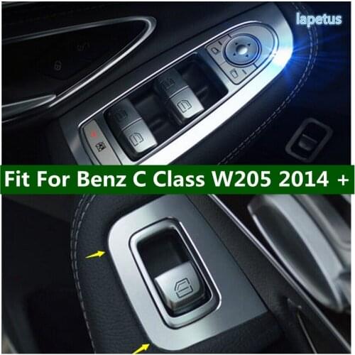 Lapetus Metal Interior For Mercedes-Benz C Class W205 2014 - 2021 Door Armrest Window Lift Button Decoration Frame Cover Trim