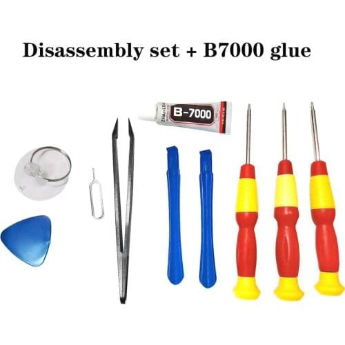 A set of tools including B7000 glue to replace the screen repair the phone replace the parts