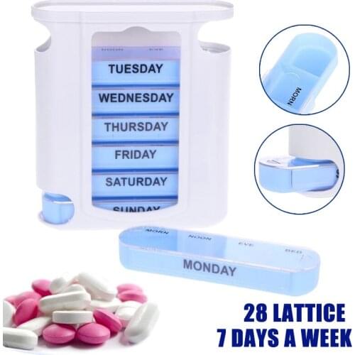 7 Days Weekly Pill Box Organizer Medicine Storage Dispensing Box Sorter Travel Pill Case Pill Container Dispenser Case