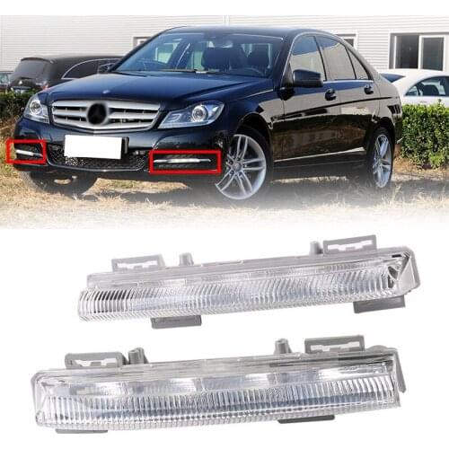 Front LED DRL Fog Light Daytime Running Lamp White ABS for Benz W204 W212 C250 C280 C350 E350 A2049068900 A2049069000