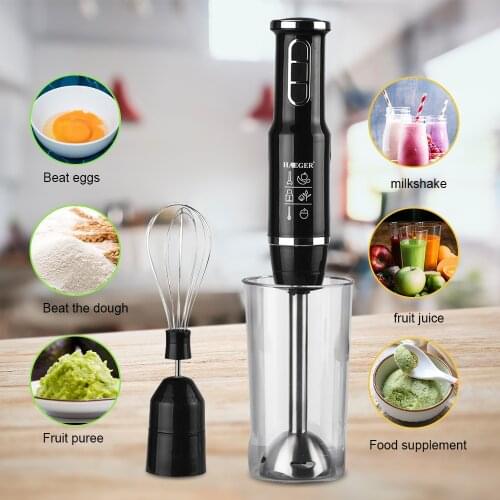 4 in 1 High Power 1200W Immersion Hand Stick Blender Mixer Includes Chopper and Smoothie Cup Stainless Steel Ice Blades