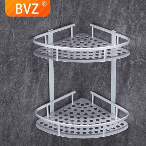 BVZ Bathroom shelves Holder Bathroom Accessories Space Aluminum kitchen Shelf Shower Shampoo Soap Cosmetic triangle Shelves