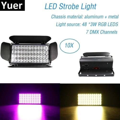 48X3W Strobe Flash Light Portable 150W RGB DMX 512 Control Strobe Light LED Stage Light Effect For Disco Bar Party Light Laser