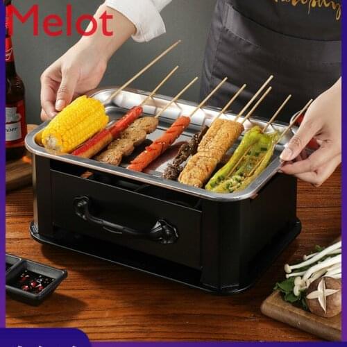 Cookware Stainless Steel Barbecue Plate Heating String Stove Alcohol Stove Insulation Barbecue Hot String Box Smokeless Hot Pot