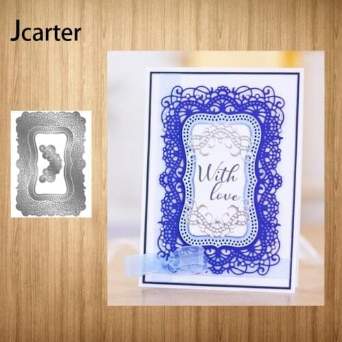 Rectangle edge Flower Background Metal Cutting Dies Shape Scrapbooking Craft Die Cut Stencil Card Make Mould Sheet Decor Design