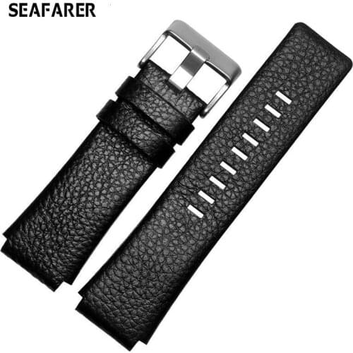 30mm 28mm Black New High Quality Watch Band Mens Strap For DZ1089 DZ1123 DZ1132 Substitute Convex Mouth Strap 30*22mm Black