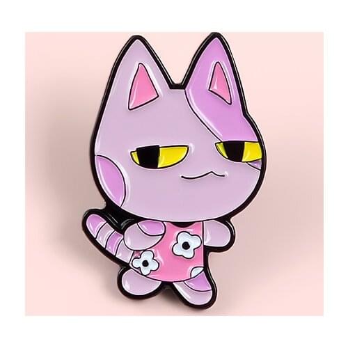 Pink Puppet Cat Enamel Pin Cute Cartoon Cat Doll Badge Brooch Denim Clothes jeans Bags Cartoon Animal Badges Jewelry Gifts