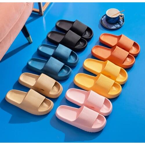 Women Thick Platform Slippers Summer Beach Eva Soft Sole Sandals Leisure Men Indoor Bathroom Anti-slip Zapatillas chaussons