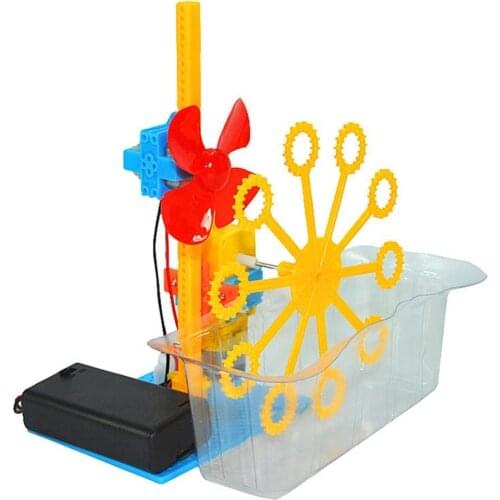 DIY Assembly Electric Bubble Machine Model Science Experiment Kit Educational toys Kids Montessori DIY Physics Toys for Children