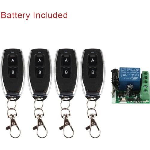 433 Mhz Universal Wireless Remote Control Switch DC 12V 1CH Relay Receiver Module + Transmitter Electronic Lock Control QIACHIP