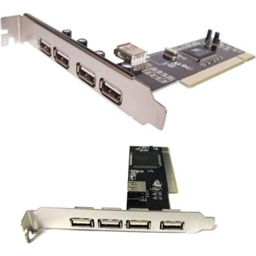 USB 2.0 PCI Computer PC Card -- 4 External Port +1 Internal Port to increase PC with 4 more USB ports