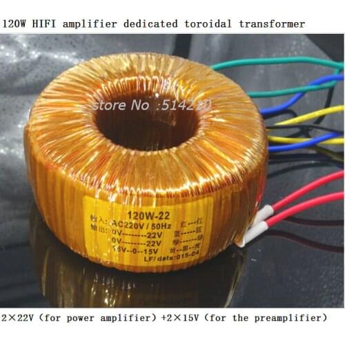 HIFI Amplifier Dedicated Toroidal Transformer 120W Wire Double 18V or Dual 22V for LM4766 TA2022 LM3886 amplifier for your DIY