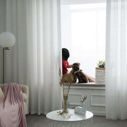 Thicken White Sheer Curtain for Living Room Half Shading Tulle Cortinas Bedroom Kitchen Window Curtain Veil Drapery Secret