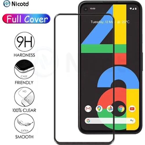 NicoTD Full Cover Tempered Glass For Google Pixel 4a Screen Protector For Google Pixel 4a G025J Protective Film Protection Glass