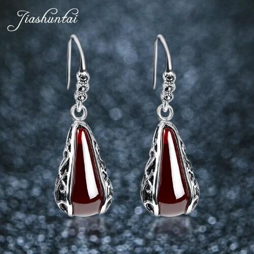JIASHUNTAI Vintage 100% Silver Earring Female 925 Sterling Silver Jewelry Long Earrings for Women