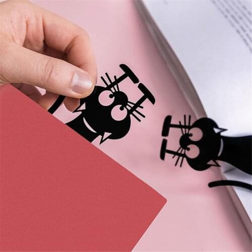 1/2/5 Pcs Bookmark Creative Hollow 3D Cat Plastic Bookmark Custom PVC Hanging Bookmark Page Stationery School Office Supplies