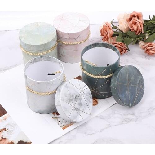1Pcs Round Flower Paper Boxes Gift Box Dried Flower Gift Packaging Box Round Packaging Boxes Candy Party Wedding Gift Boxes