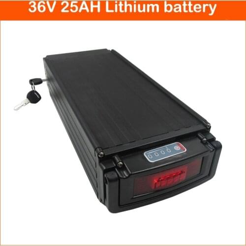 1000W 36V 25AH Lithium 18650 battery pack 36V 15AH 20AH 30AH Rear rack Ebike Bateria with 30A BMS 42V 2A charger Free shipping