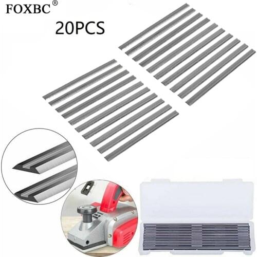 FOXBC 20PCS 82mm Electric Planer Blades HSS Reversible Wood Planer Knives Woodworking Machinery Parts For DeWalt Bosch Makita