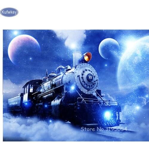 5D DIY Diamond Embroidery train Diamond Mosaic Picture full square Diamond Painting Cross Stitch Decoration A71