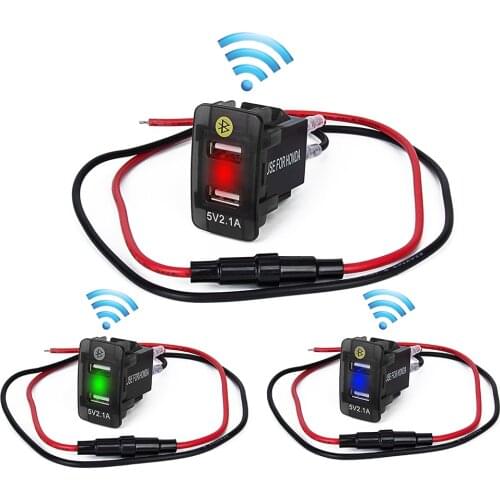 Dual USB Car Charger 5V 4.2A LED Display Voltmeter Socket Auto Adapter for Honda Car Smart Searching Bluetooth