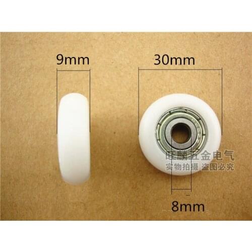 Free Shipping (10 PCS) 3D printer Nylon POM bearing wheels 8*30*9mm
