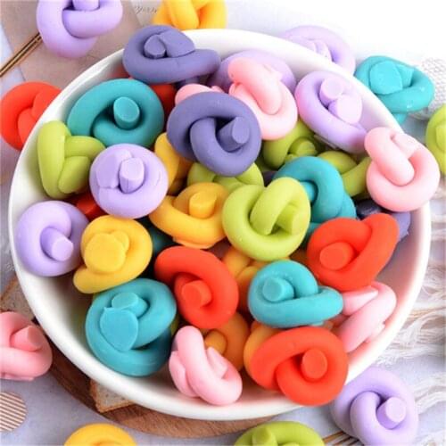 Julie Wang 20PCS Resin Knot Candy Charms Mixed Colors Artificial Food Jewelry Making Accessory Home Decor
