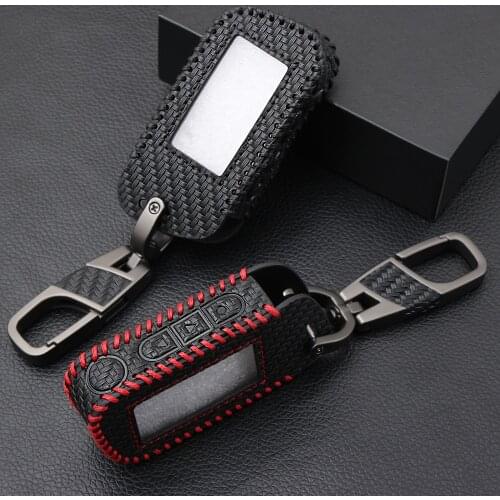 A93 A96 A63 Keychain Carbon Fiber Pattern Cover Key Case for Starline A93 Two Way Car Alarm Remote Controller LCD Transmitter
