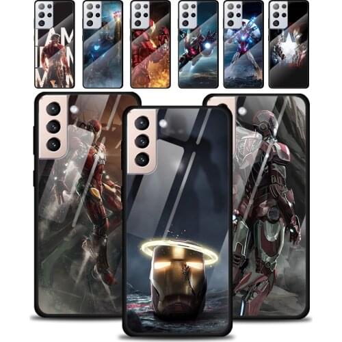 Marvel Iron Man Tempered Glass Cover For Samsung Galaxy S21 Plus Ultra M21 M31 M51 A52 A72 Phone Case Coque