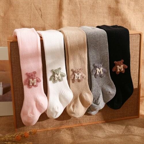 0-8 Year Old Baby Girls Winter Tights Pant Cotton Cute Cheery/Bear PP Warm Leggings Socks Newborn Child Knit Pantyhose Stockings