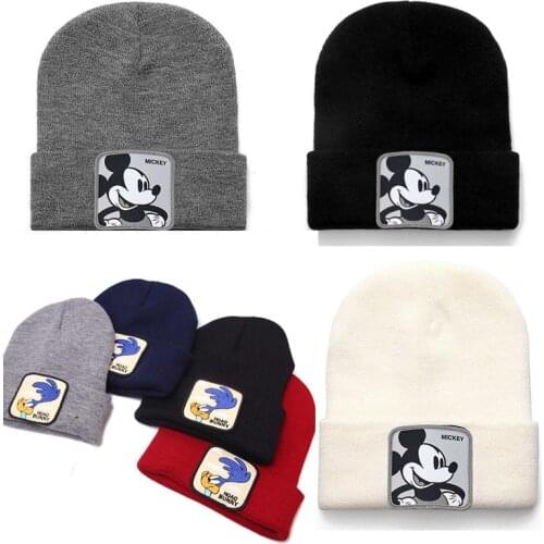 Disney Mickey Minnie Donald Duck cartoon knitted hat for men women high quality fashion wild face small warm wool hat winter hat