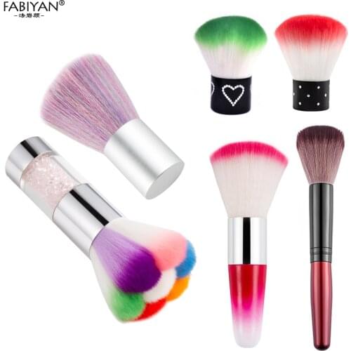 Nail Art Brush Fan Painting Drawing Cleaning Dust Glitter Powder Remover Pen Gradient Acrylic Rhinestones Handle Manicure Tools