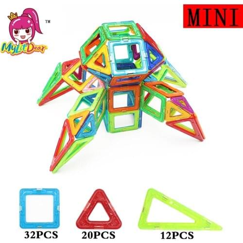 64Pcs Mini Size Magnetic Building Blocks Models Toys Kit Magnetic Designer Brick Technics Learning Education Toys For Children