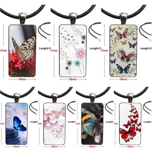 Beautiful Butterfly Glass Pendant Galaxy Pendant Necklace Women Steel Plated Necklaces Jewelry For Women Men