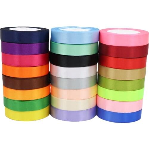 22m Satin Ribbon Rolls Reels 20mm Widths Double Sided Satin Ribbons Diy Christmas Party Gifts Wrapping Supplies