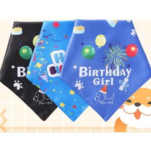Lovely pet dog saliva scarf Birthday Cat Dog lovely triangle scarf party decorative letter dog scarf