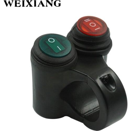 Motorcycle ATV Handlebar Double Control Button Switch Headlight Hazard Brake Fog Light ON OFF Switches With Indicator Light