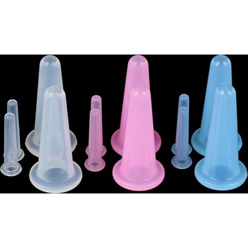 4 Pcs Massage Vacuum Cupping Set Silicone Face Cuping Therapy Cup Anti Cellulite Body Massage Health Care