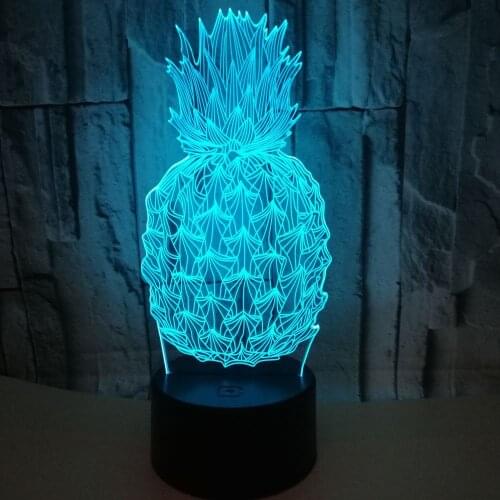 Nighdn Pineapple 3D Lamp Illusion Night Light for Baby Sleep Birthday Gifts for Kids Colorful Bedside Table Lamp Home Art Decor