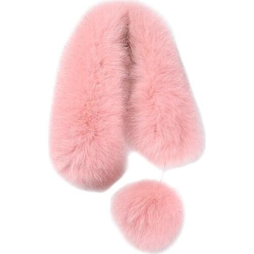 2020 new fox Fur muffler scarf womens collar luxury real fur scarf 7 colors fox ball