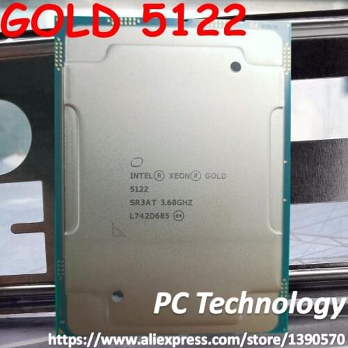 Original Intel Xeon GOLD 5122 SR3AT Gold5122 Processor 16.5M Cache 3.60GHz 4-cores 105W LGA3647 CPU free shipping
