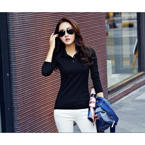 New 2021 Polo Women Long Sleeve Casual Polo Shirt For Women Plus Size Cotton Polos Mujer Autumn Winter Tops Tees Ladies Polo