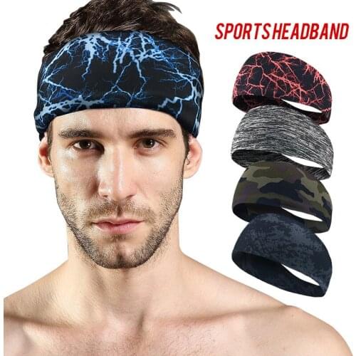 Outdoor Sports Fitness Sweatband Cycling Workout Yoga Headband Gym Headscarf Tennis Hair Band Girls Bandages Bicycle Men Women