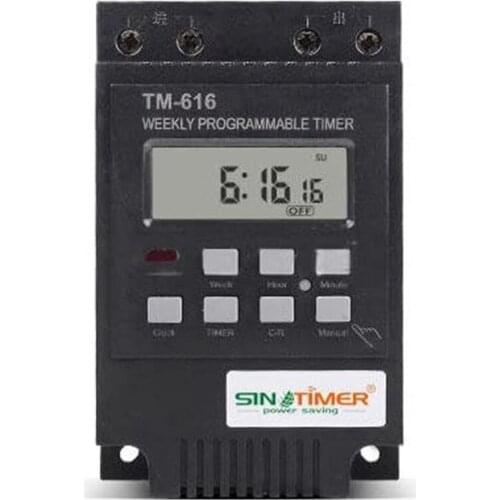 SINOTIMER TM616 30AMP 4PINS 7 Days Programmable Timer Din Rail Mount Timer Switch Digital Timer 110V Ac Programmable Timer Relay
